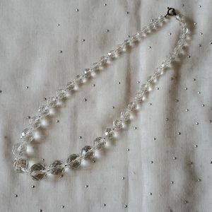 Crystal Necklace 50's  Clear  16"